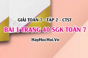 Giải bài 1 trang 40 Toán 7 tập 2 SGK Chân trời sáng tạo